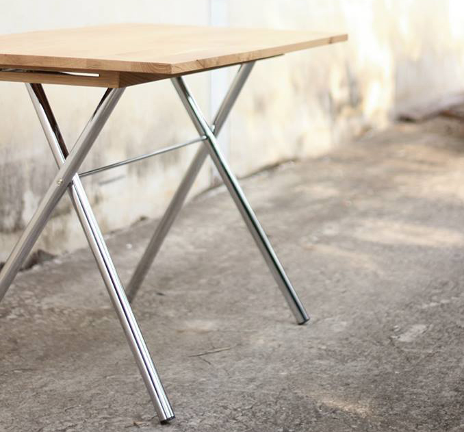 ébénisterie design franck grossel table pliante folding table chrome