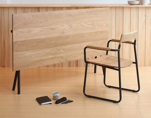 ébénisterie design franck grossel table pliante folding table chrome
